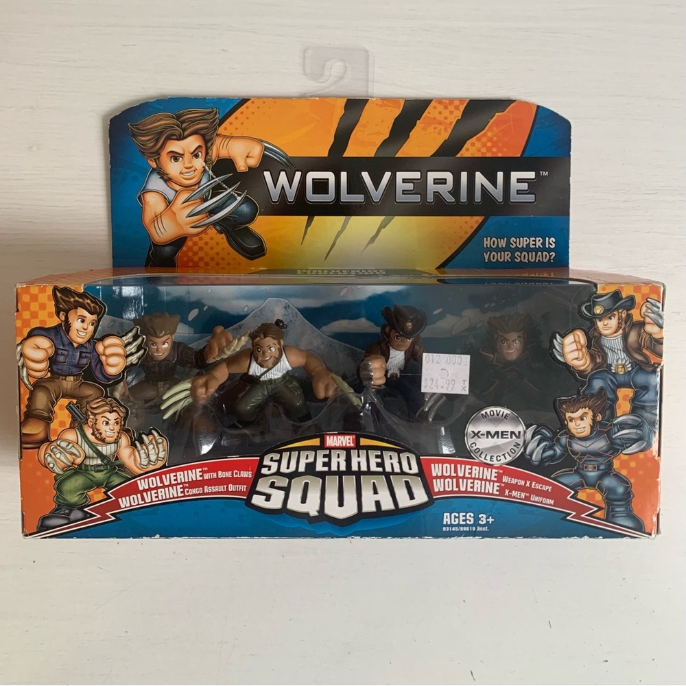 Rare 2009 Hasbro Marvel Super Hero Squad WOLVERINE X-Men 4-Pack Figure Set